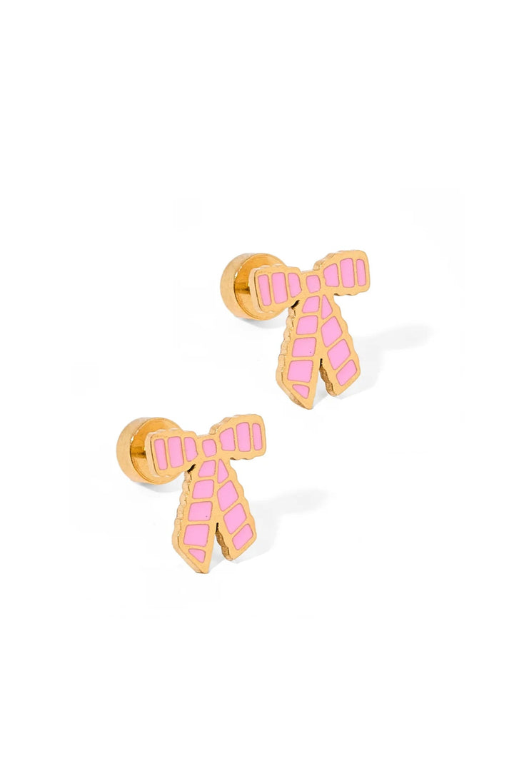 Pink Bow Screwbacks