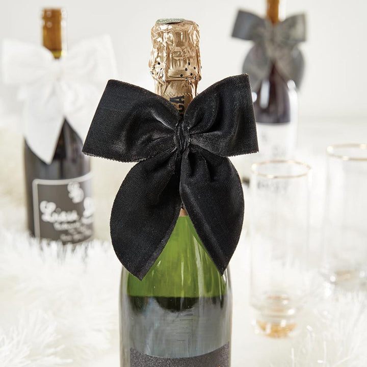 Velvet Bow Wine Bottle Decor