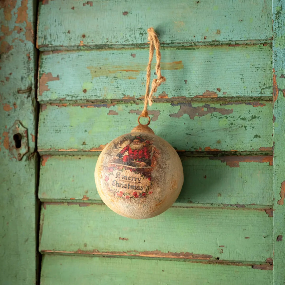 Merry Christmas Santa Ball Ornament