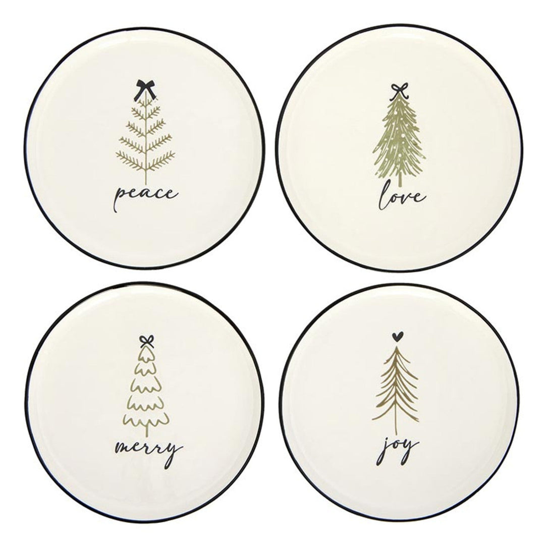 Black Bow Holiday Appetizer Plate