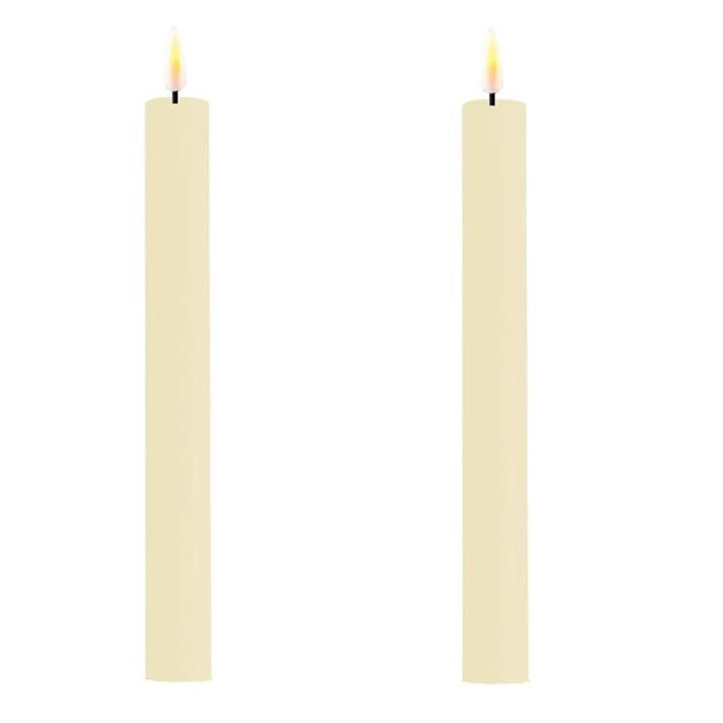 Cream Real Look Melted Taper Candle Set
