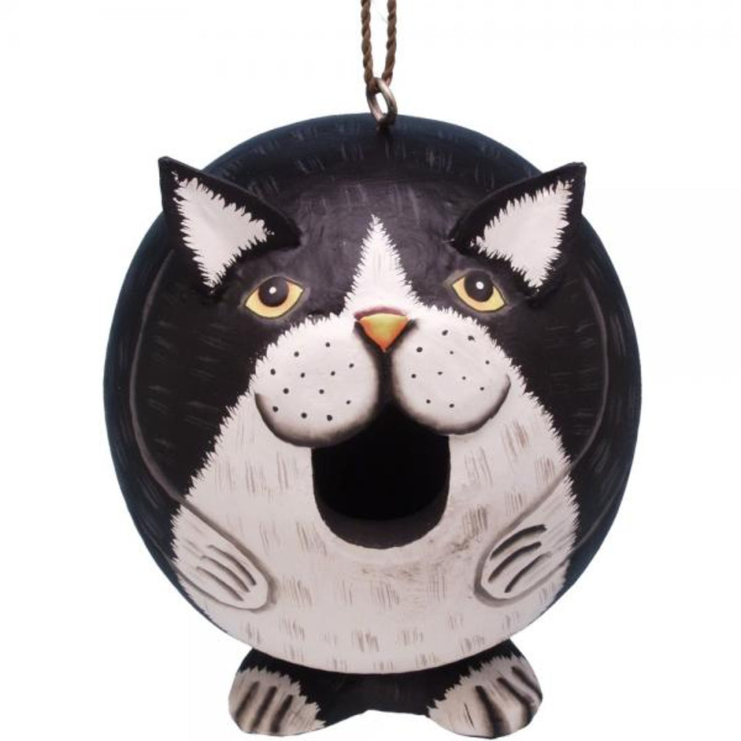 Black & White Cat Ball Birdhouse