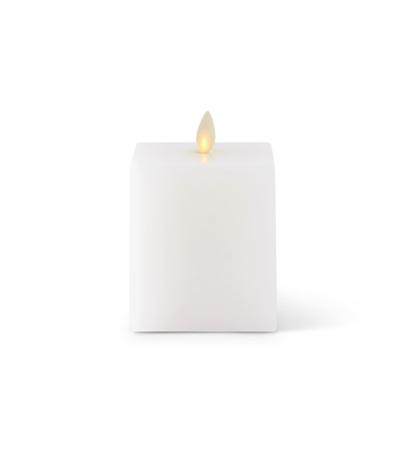White Square Luminara Battery Candle