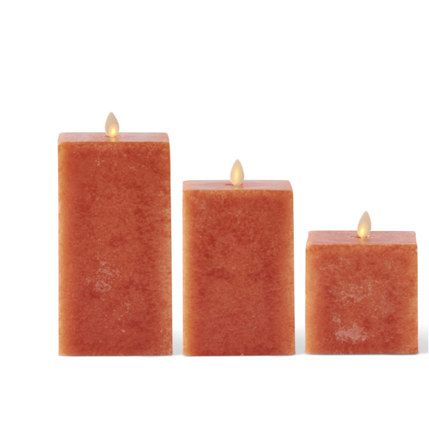 Orange Square Luminara Battery Candle