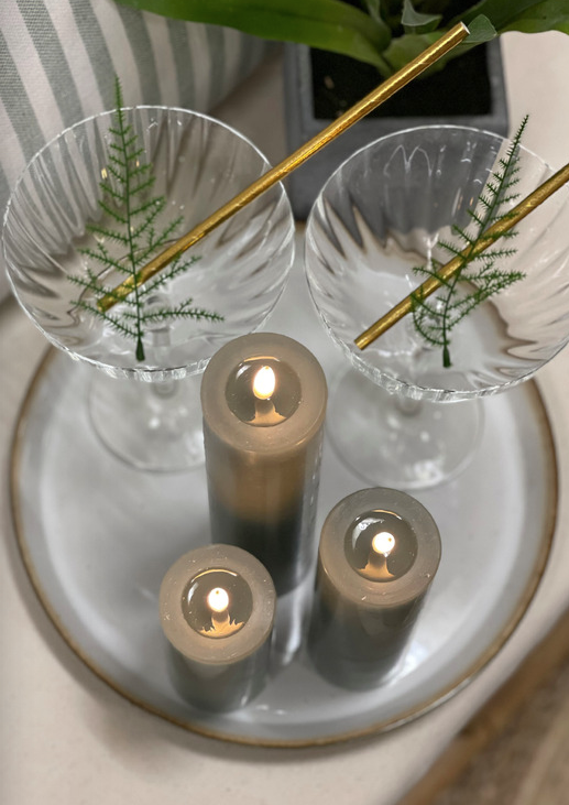 Sand Real Look Melted Pillar Candle