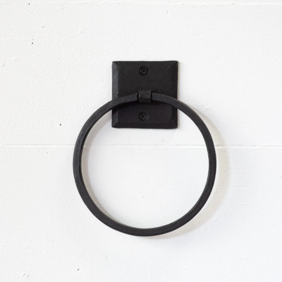 Black Iron Towel Ring