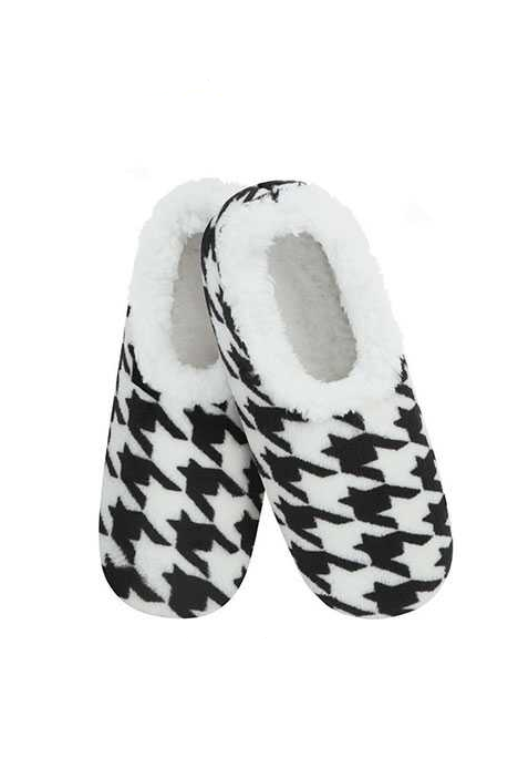 Black & White Snoozie Slippers
