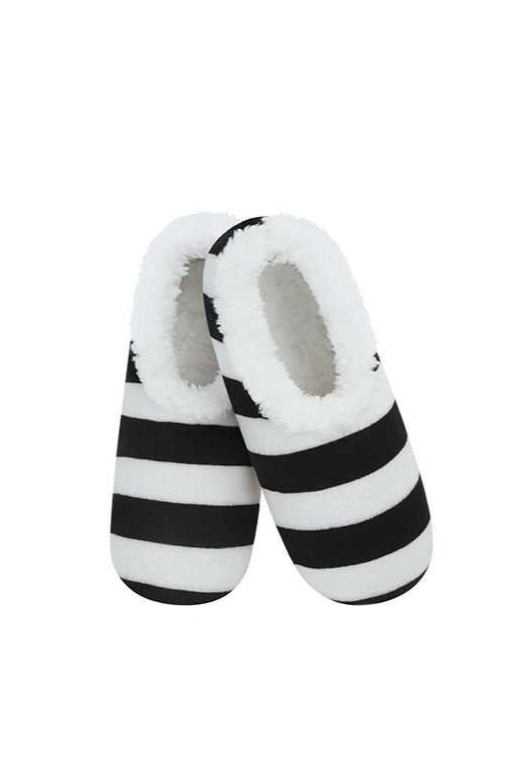 Black & White Snoozie Slippers