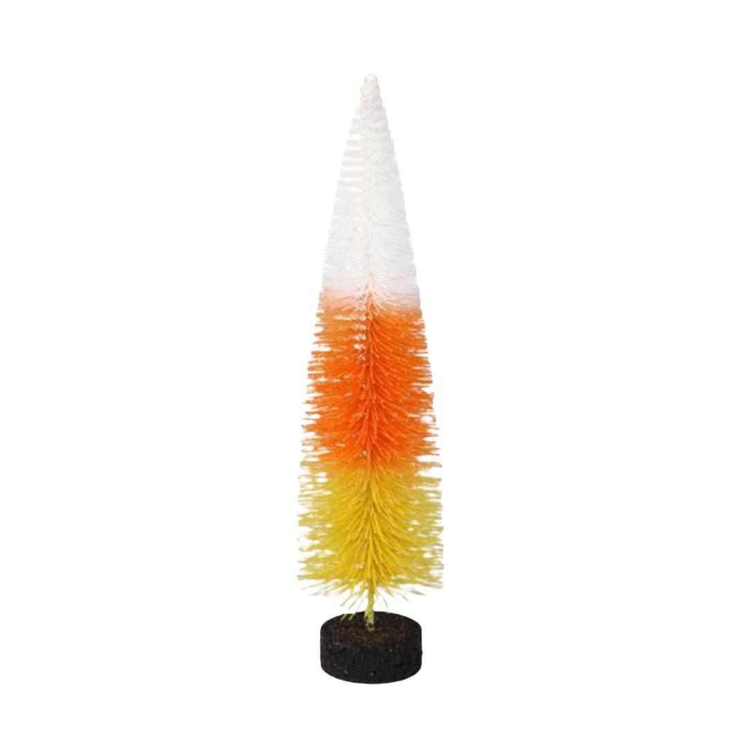 Candy Corn Glittered Bottle Brush Tree