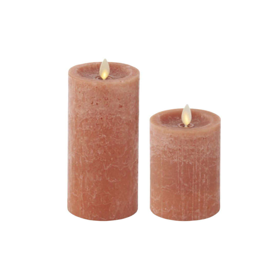 Light Brown Seaglass Wax Flame Candle