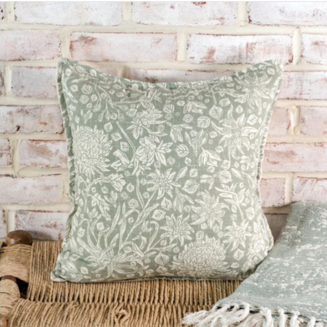 Olive Floral Pillow