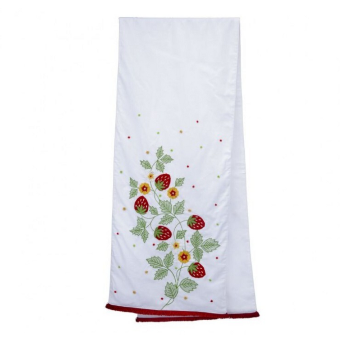 Beaded Strawberry Table Runner
