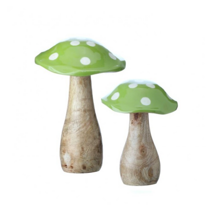Bright Polka Dot Wooden Mushroom