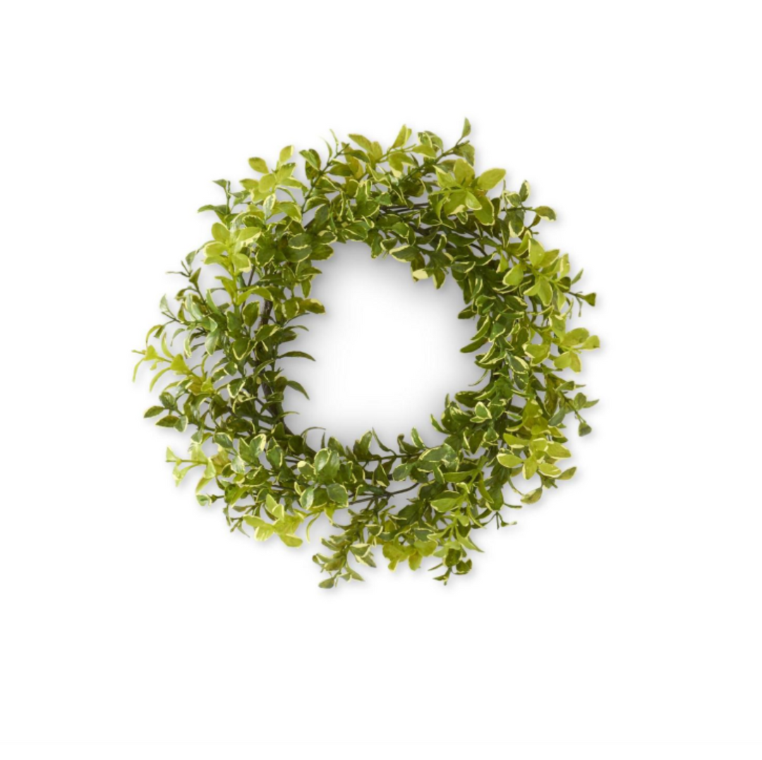 Mini Leave Cream & Green Candle Ring