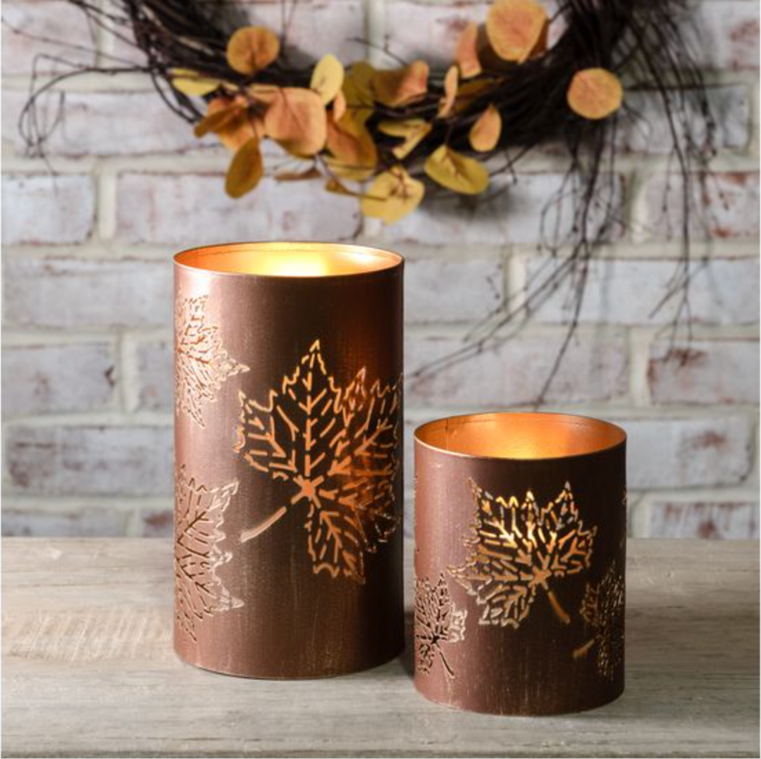 Leaf Punched Bronze Lantern