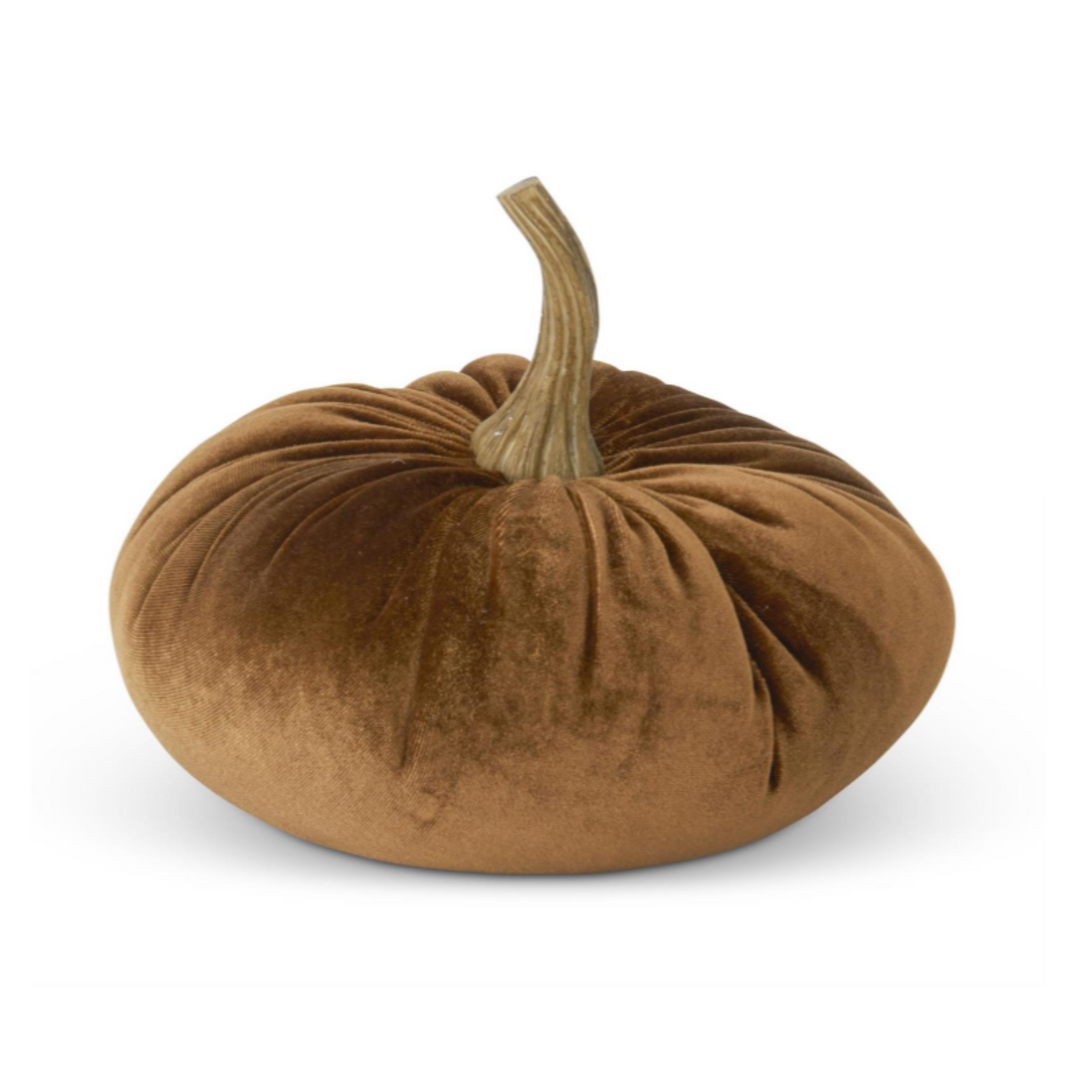Golden Brown Velvet Stuffed Pumpkin