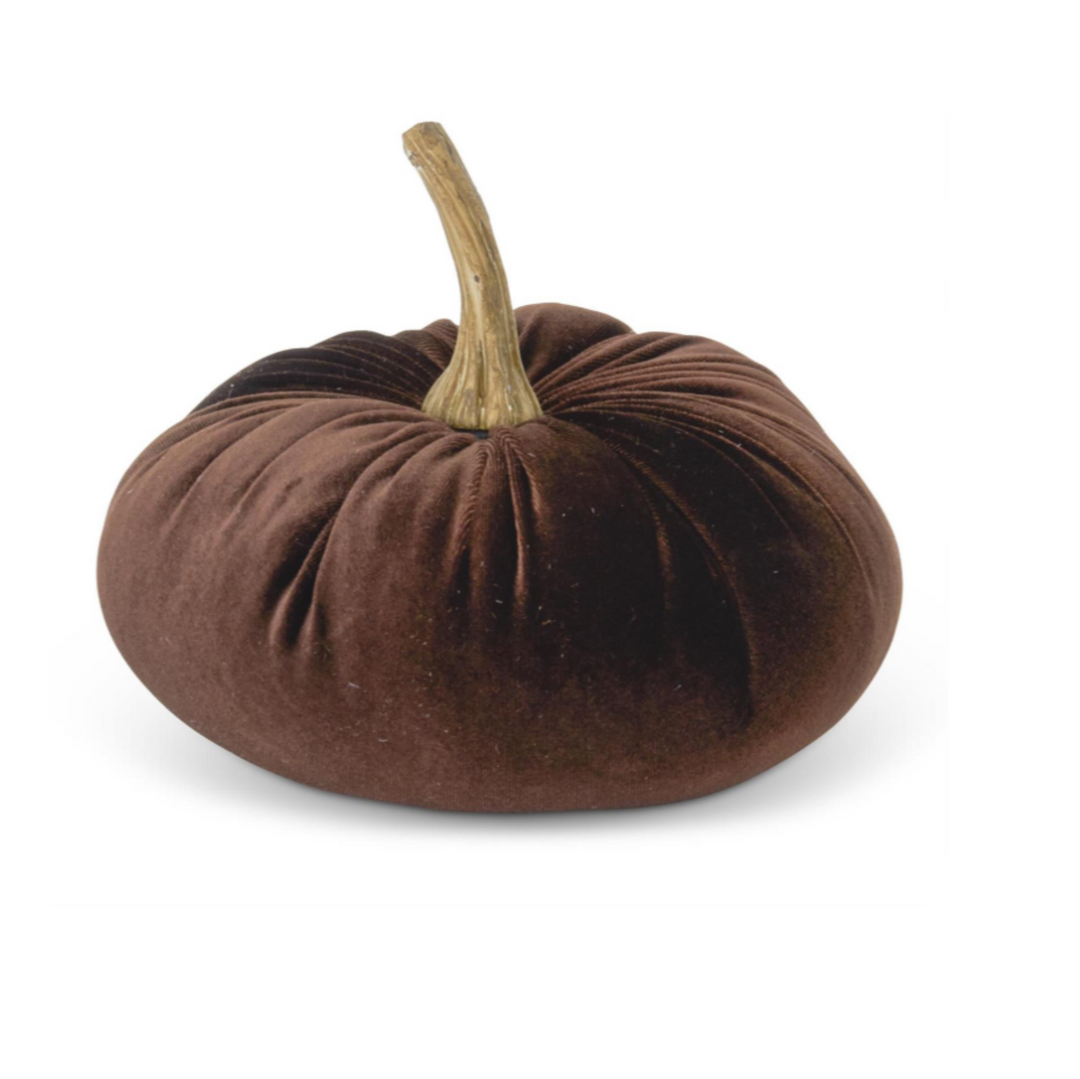 Dark Burgundy Velvet Stuffed Pumpkin