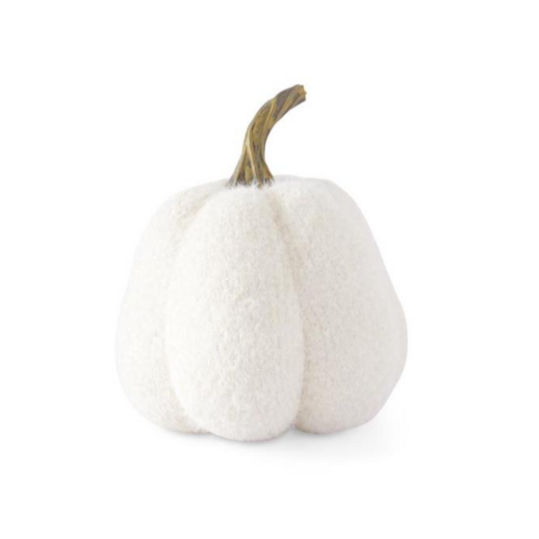 White Fuzzy Knit Pumpkin