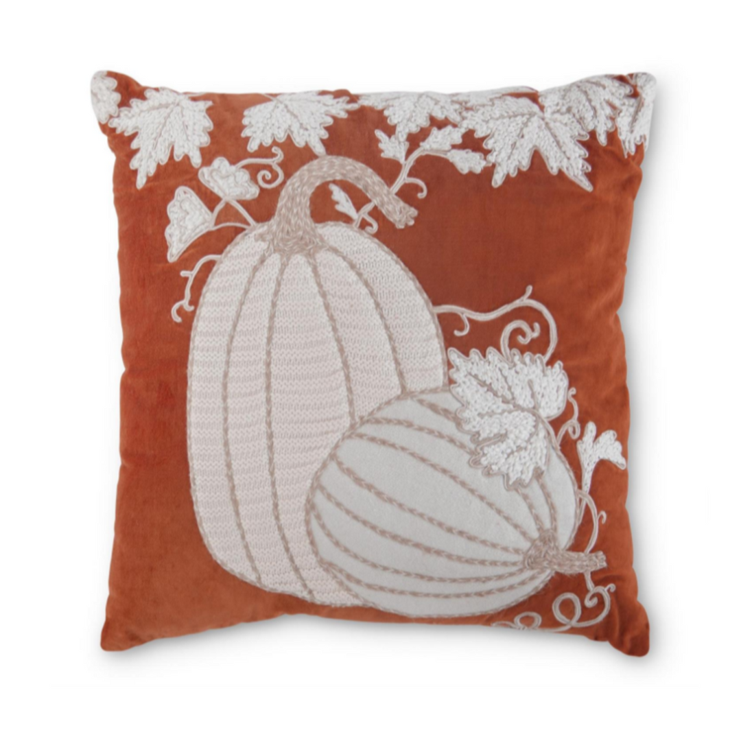 Harvest Time Embroidered Pillow
