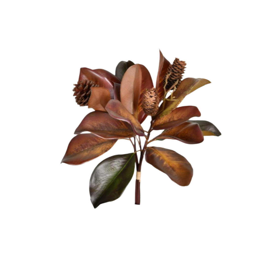 Autumn Magnolia Leaf & Pinecone Bundle