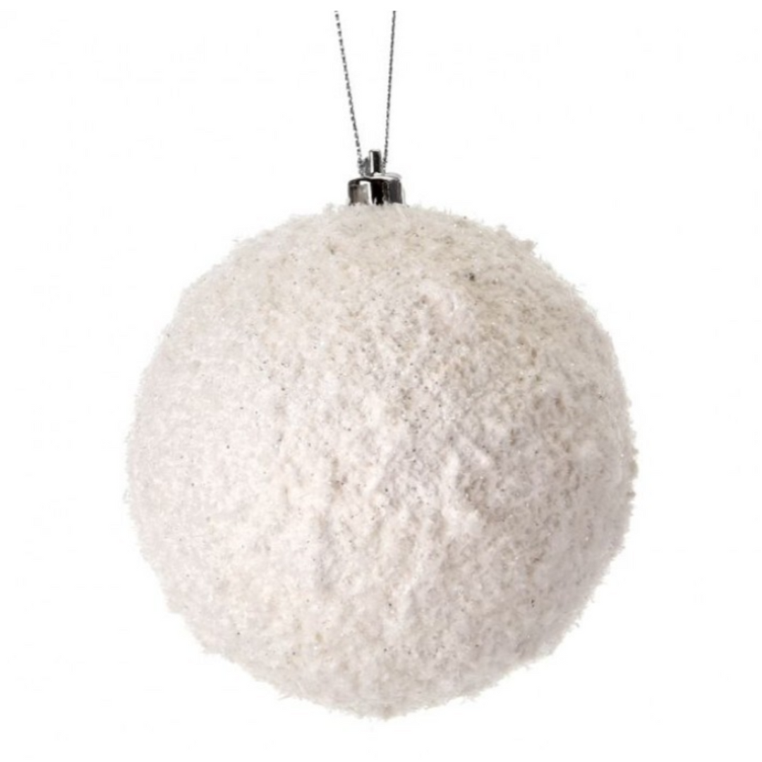 Frosted Snowball Ornament
