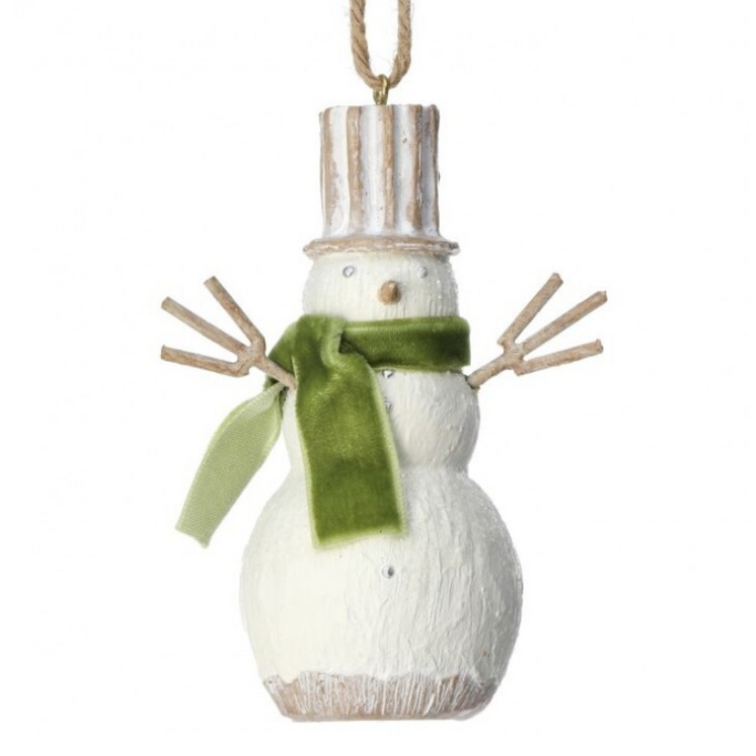 White Christmas Snowman Ornament