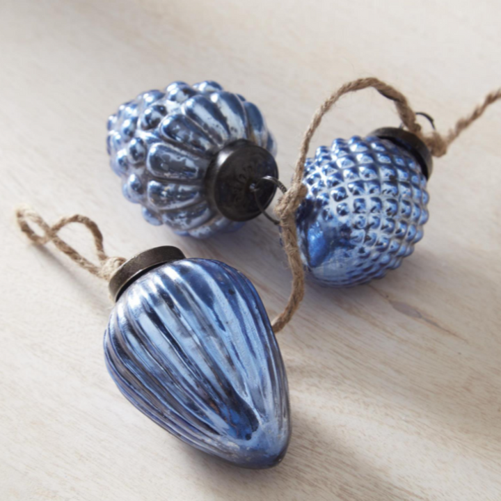 Rich Blue Mercury Glass Ornament Garland