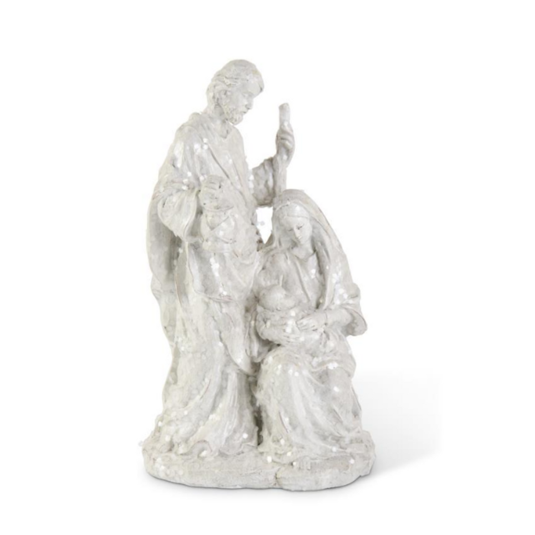 White Glittered Nativity