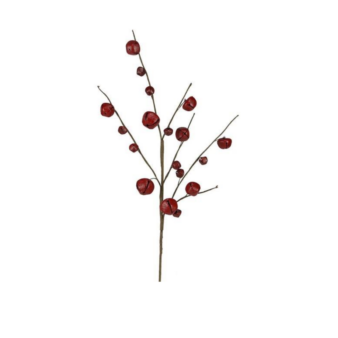 Antique Red Jingle Bell Spray