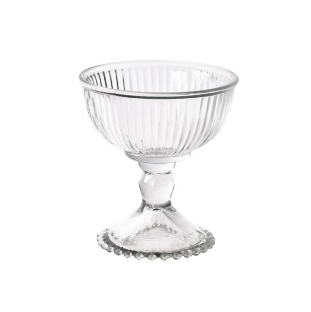 Petite Ribbed Glass Compote