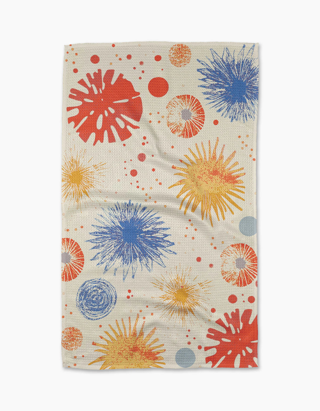 Geometry Bursting Skies White Tea Towel