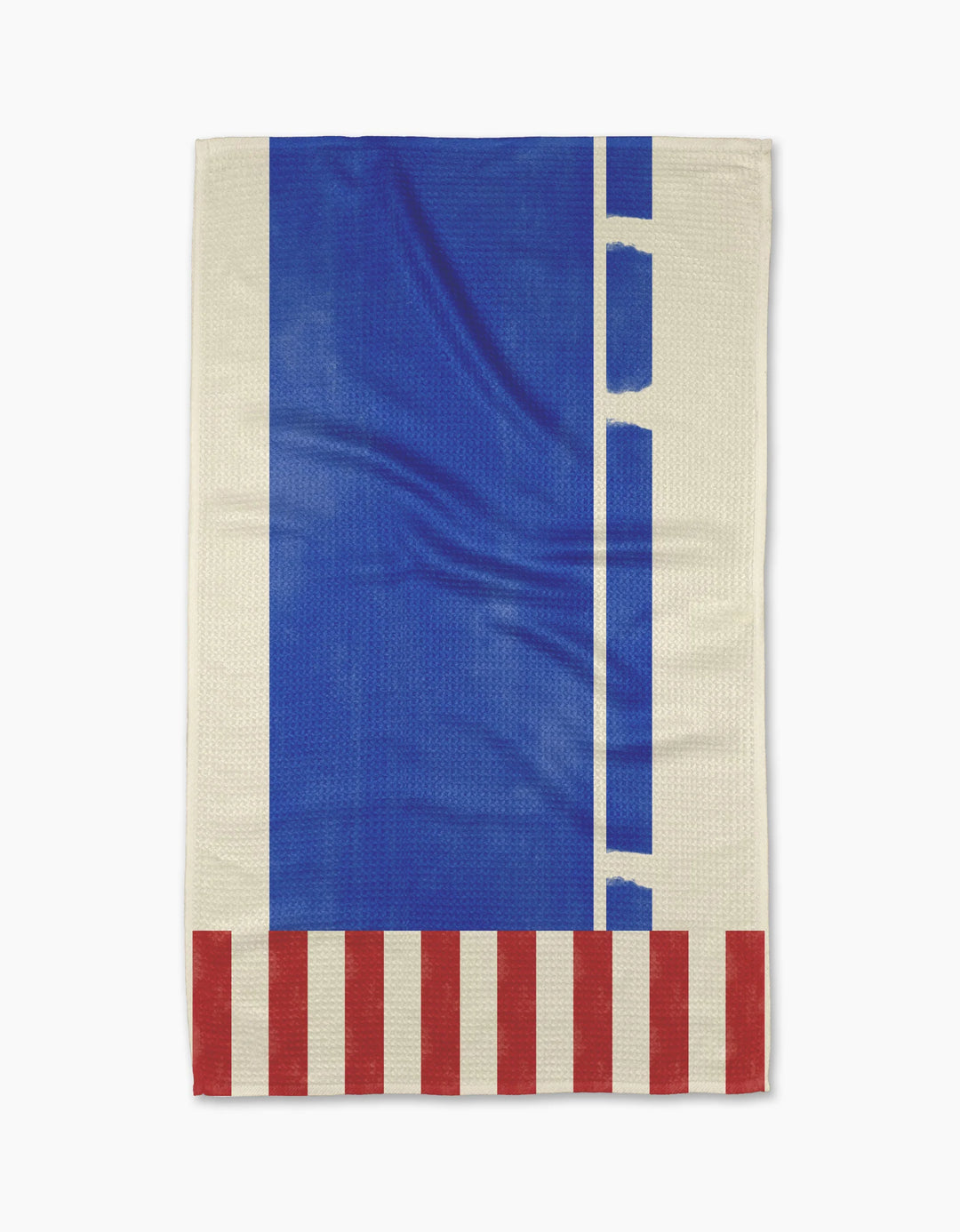 Geometry Striped Heart Blue Tea Towel