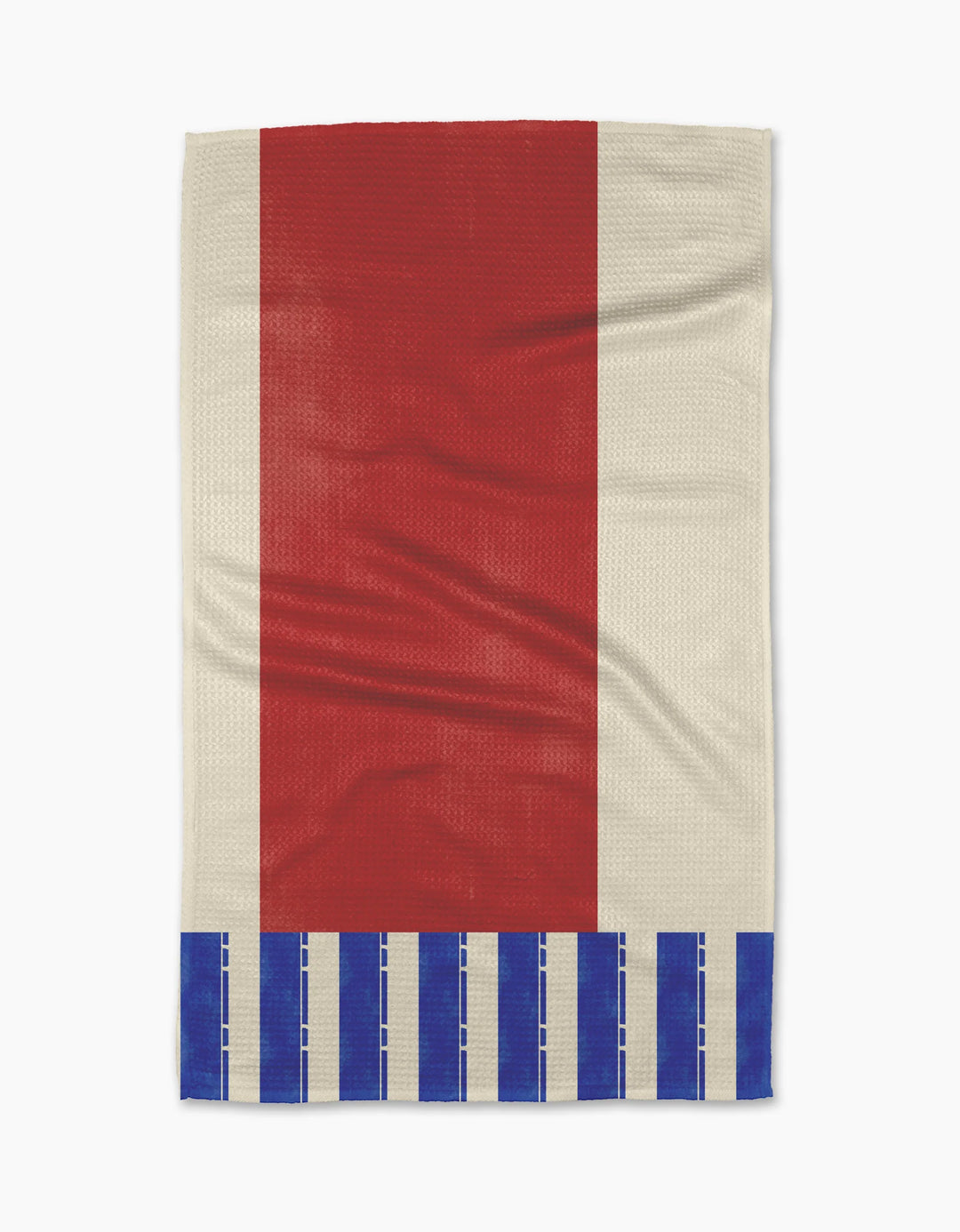 Geometry Striped Heart Red Tea Towel