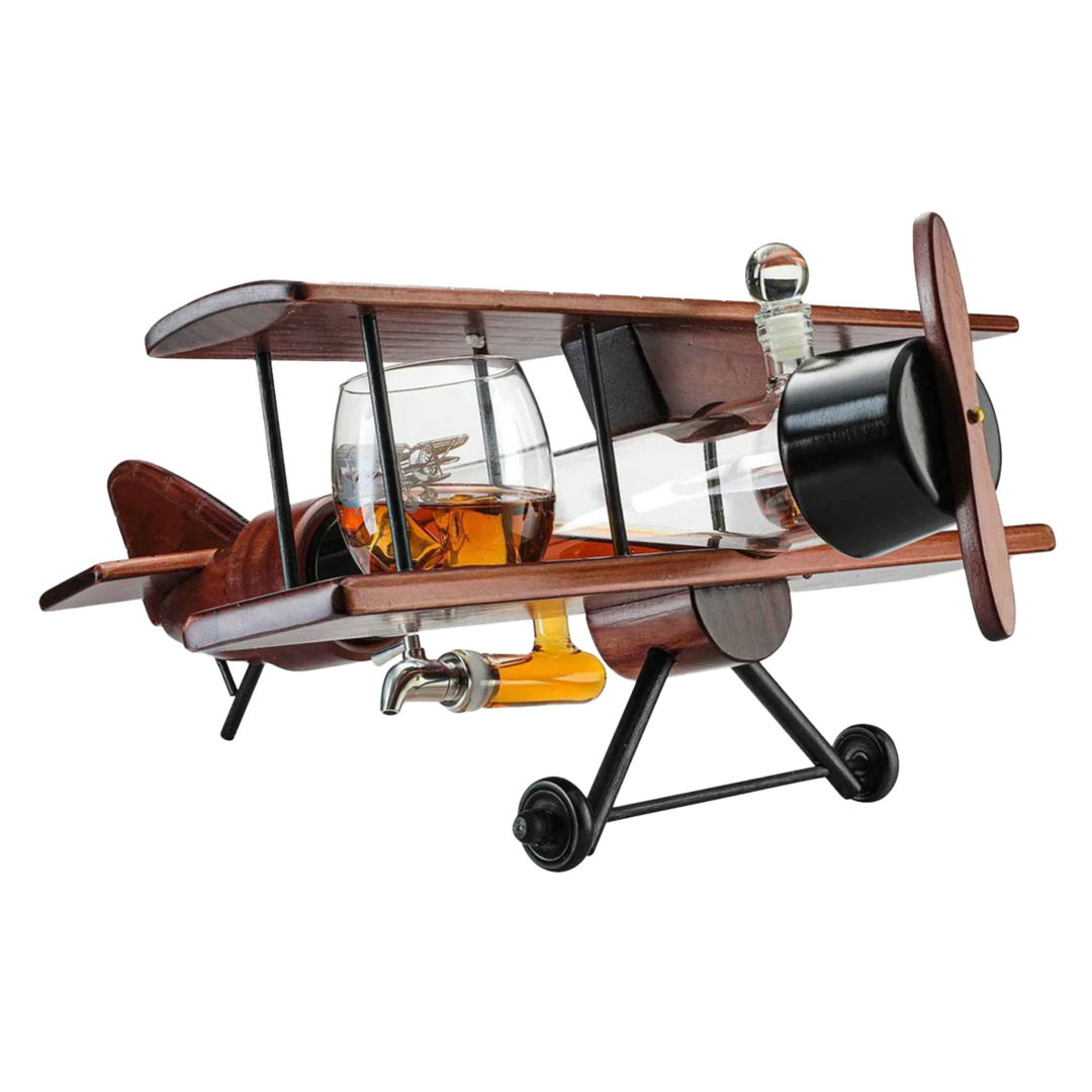 Old Airplane Decanter Set