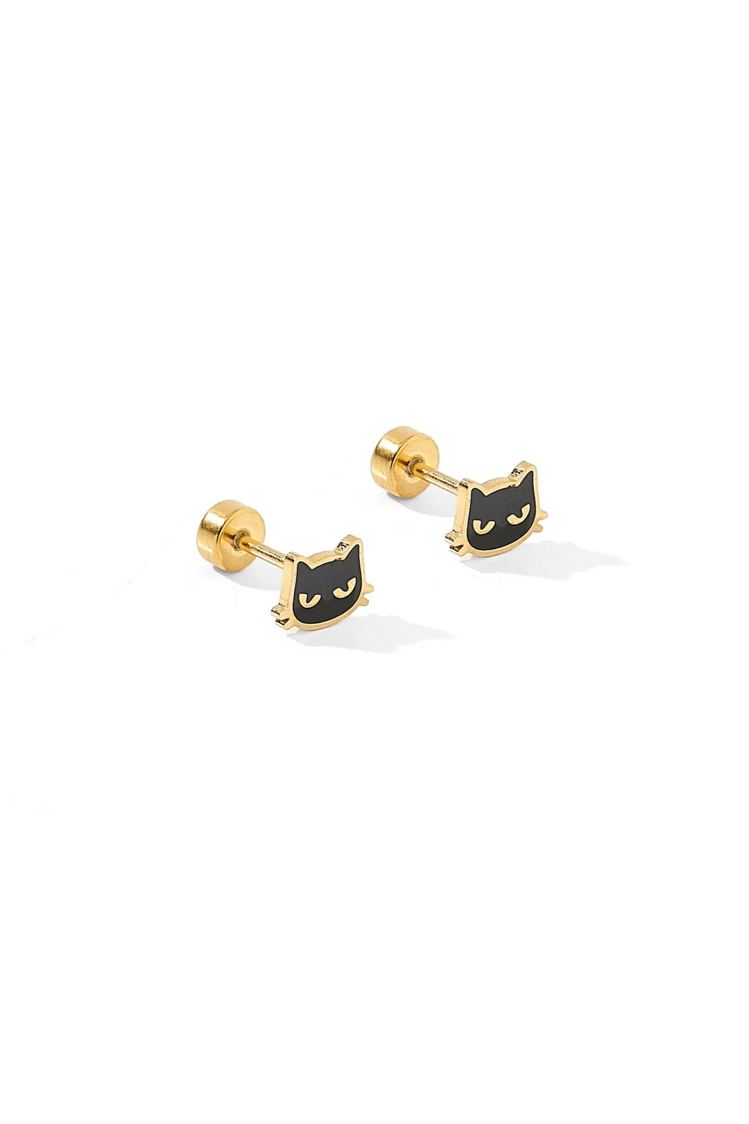 Linny Co Black Cat Screw Back Studs