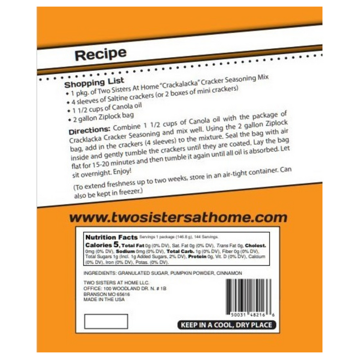 Crackalacka Pumpkin Spice Cracker Seasoning