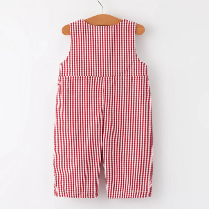 Boys Baseball Red/White Plaid Romper
