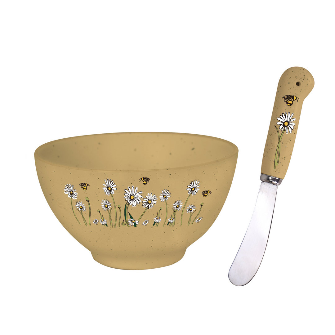 Daisy Bee Dip Bowl & Spreader Set
