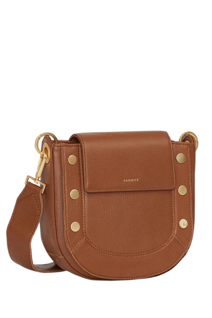 Hammitt Kayce Saddle Med - Mahogany Pebble / Brushed Gold Red Zip