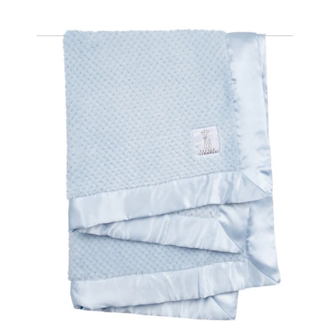 Little Giraffe Blue Honeycomb Baby Blanket