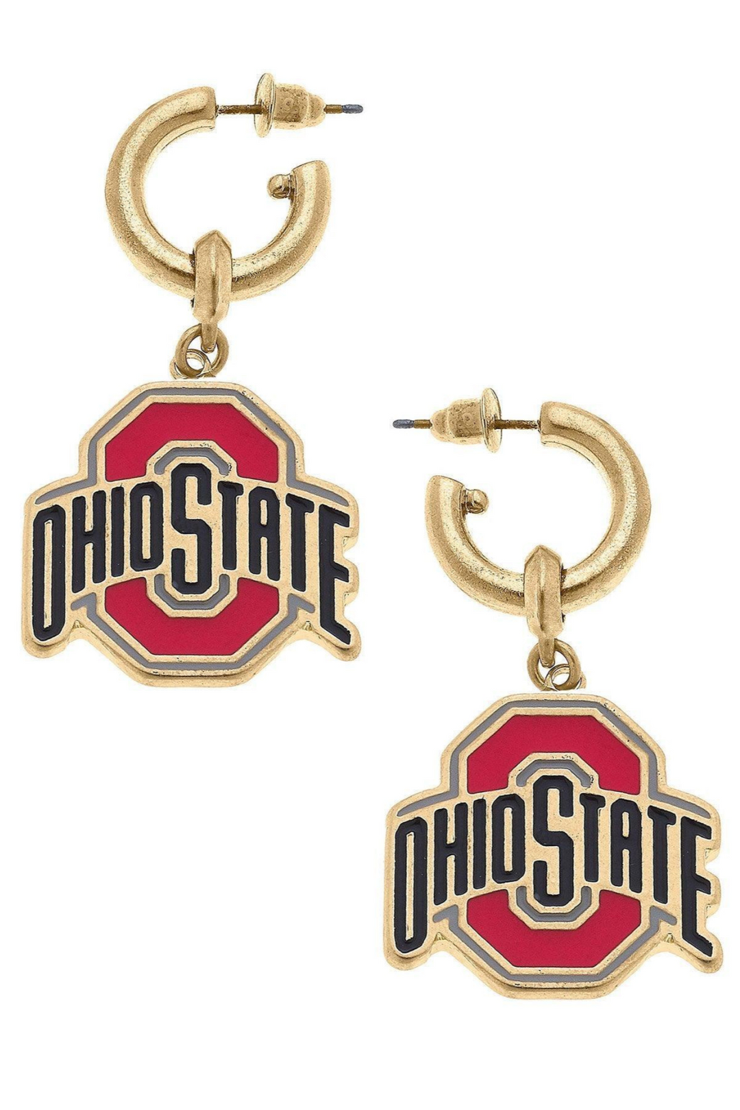 Ohio State Buckeyes Drop Hoop Earrings