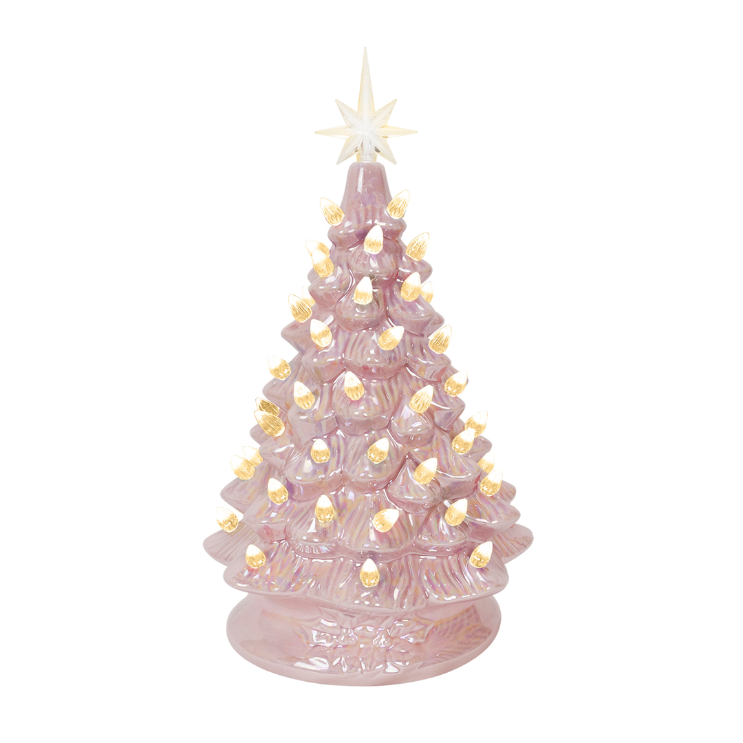 Pink Pearlized Light Up Tree
