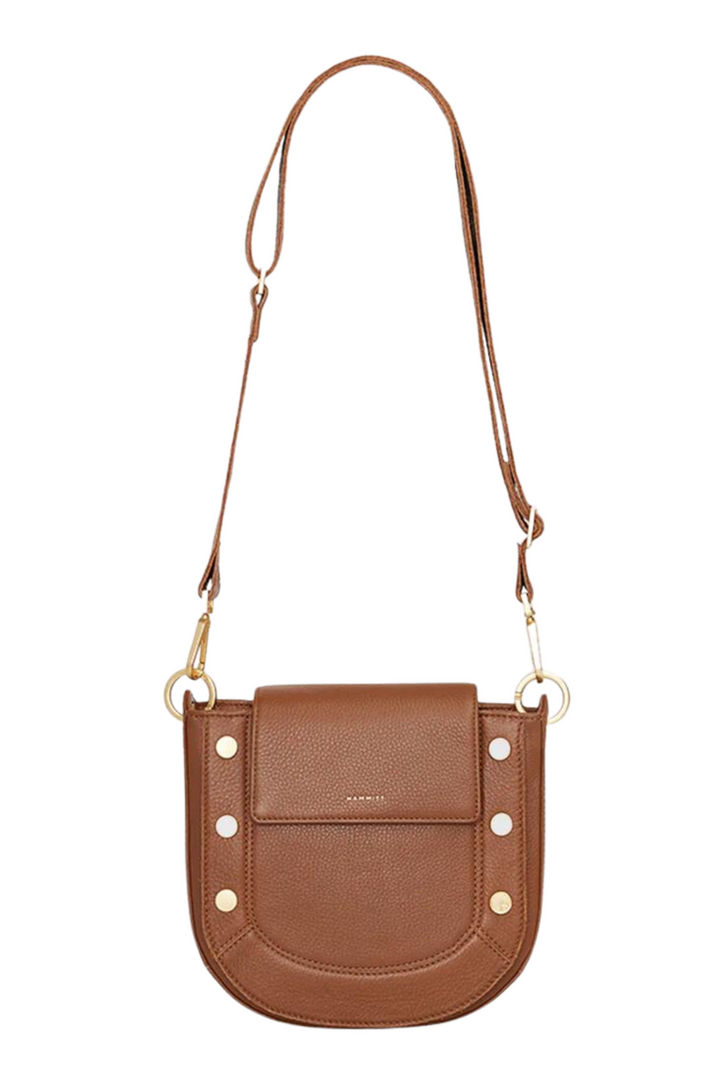 Hammitt Kayce Saddle Med - Mahogany Pebble / Brushed Gold Red Zip