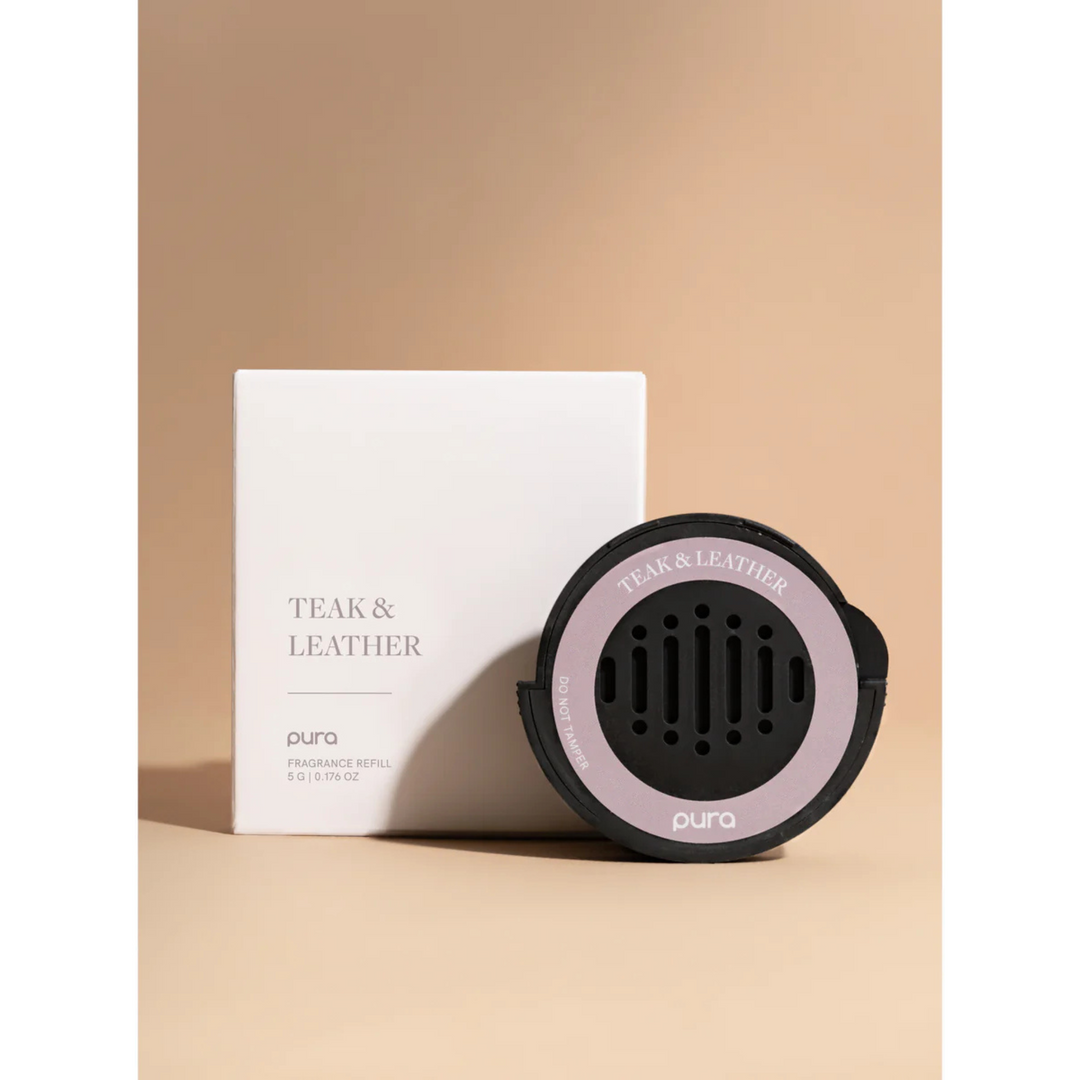 Pura Teak & Leather Car Fragrance