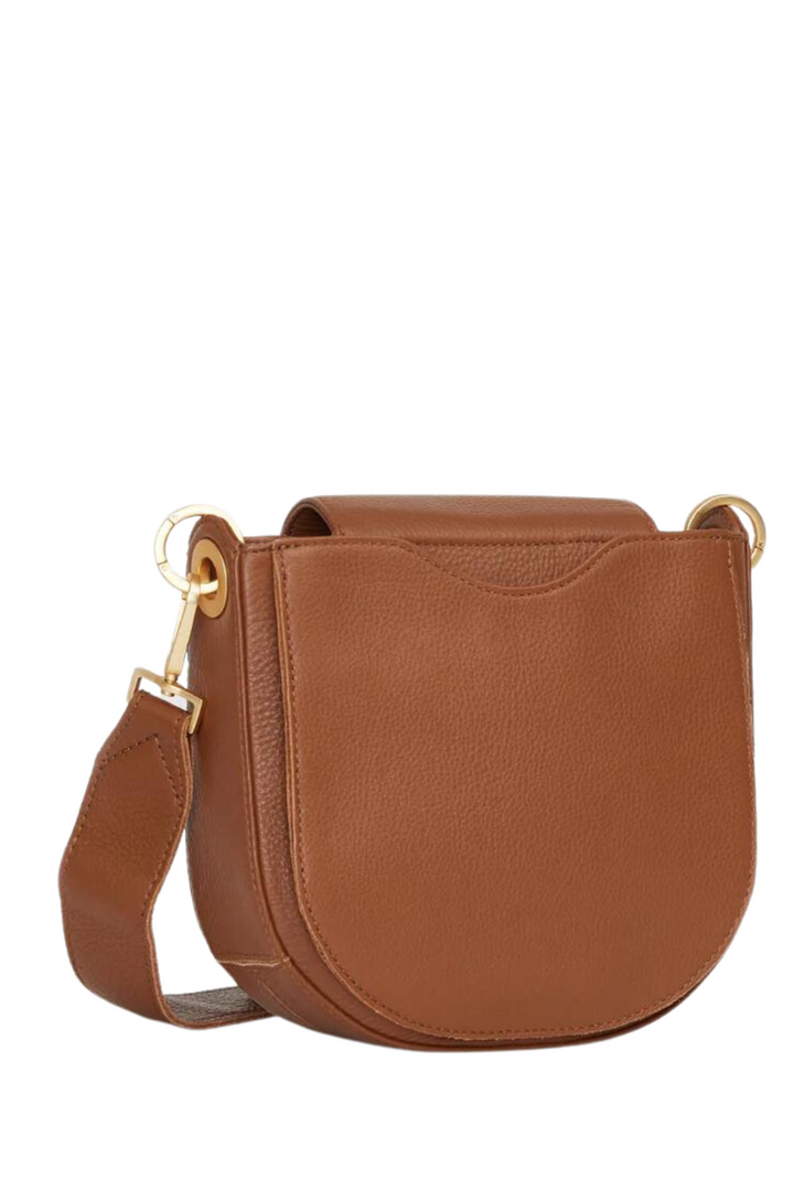 Hammitt Kayce Saddle Med - Mahogany Pebble / Brushed Gold Red Zip