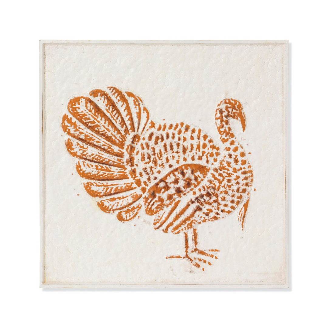 Orange Embossed Turkey Wall Art