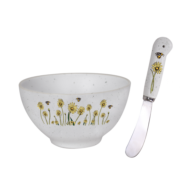 Daisy Bee Dip Bowl & Spreader Set