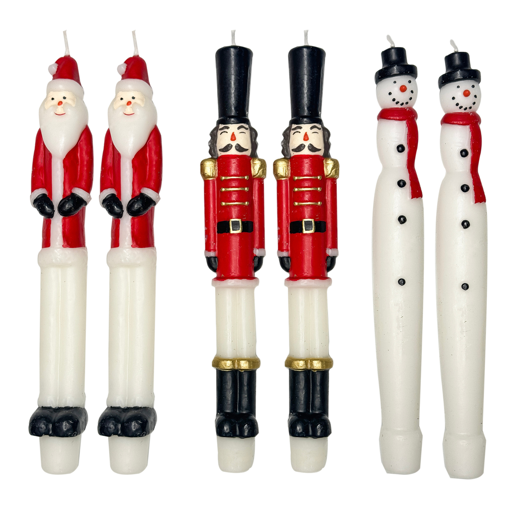 Holiday Figures Taper Candle Set