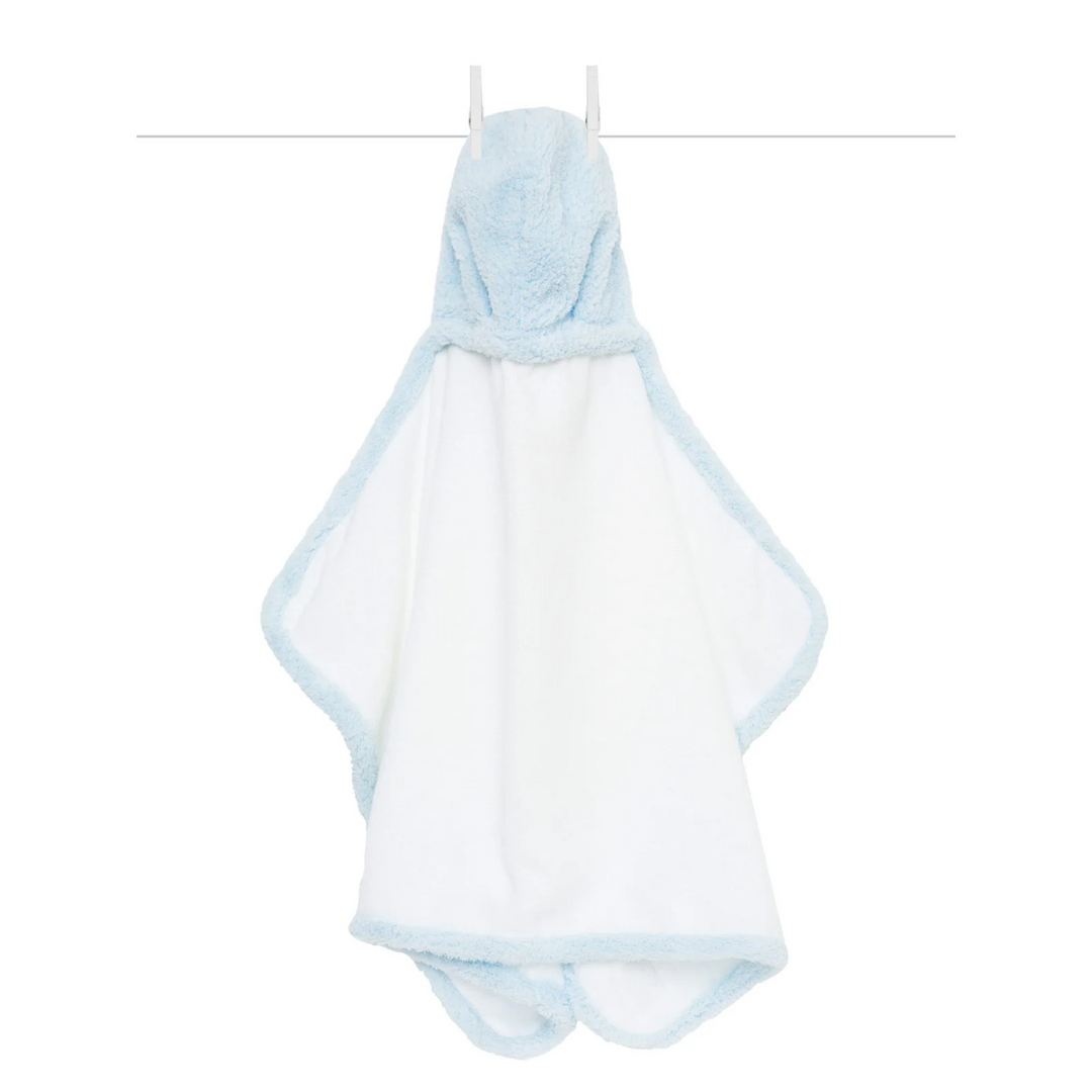 Little Giraffe Blue Chenille Hooded Baby Towel