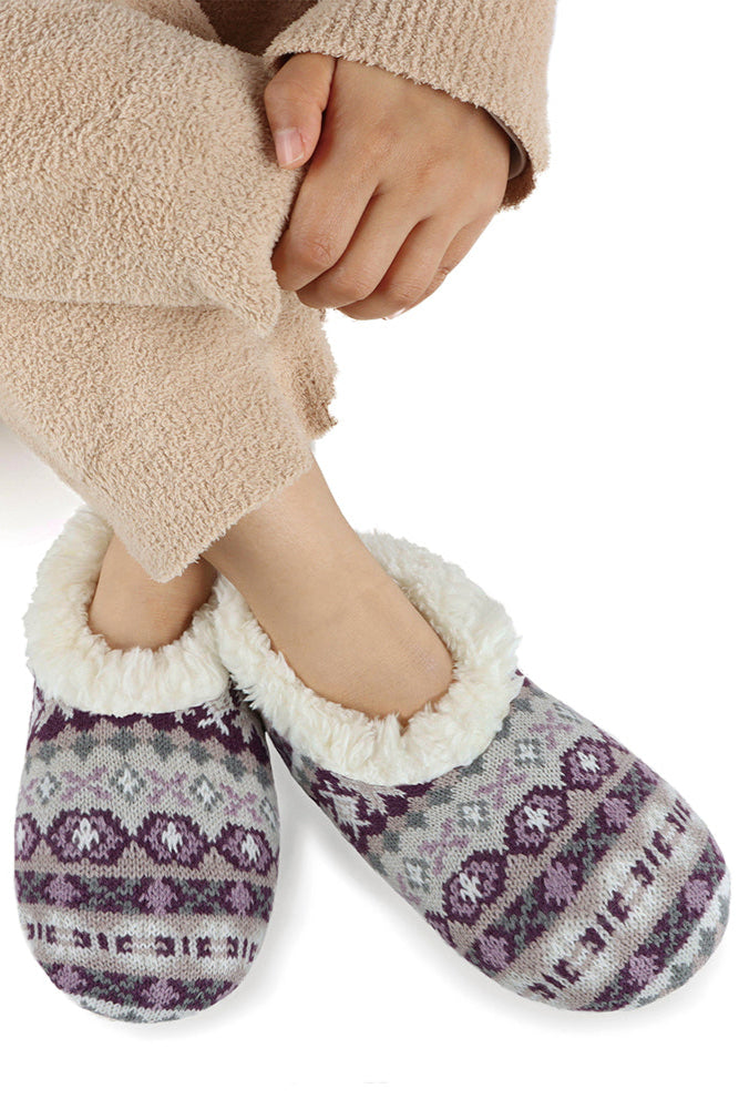 Snoozies Fairisle Pattern Slippers